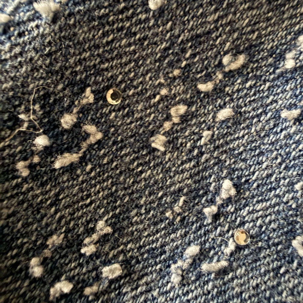 Time And Tru Embellished Gems Swiss Dots Wide Leg Stretch Jeans 12 - Picture 6 of 6